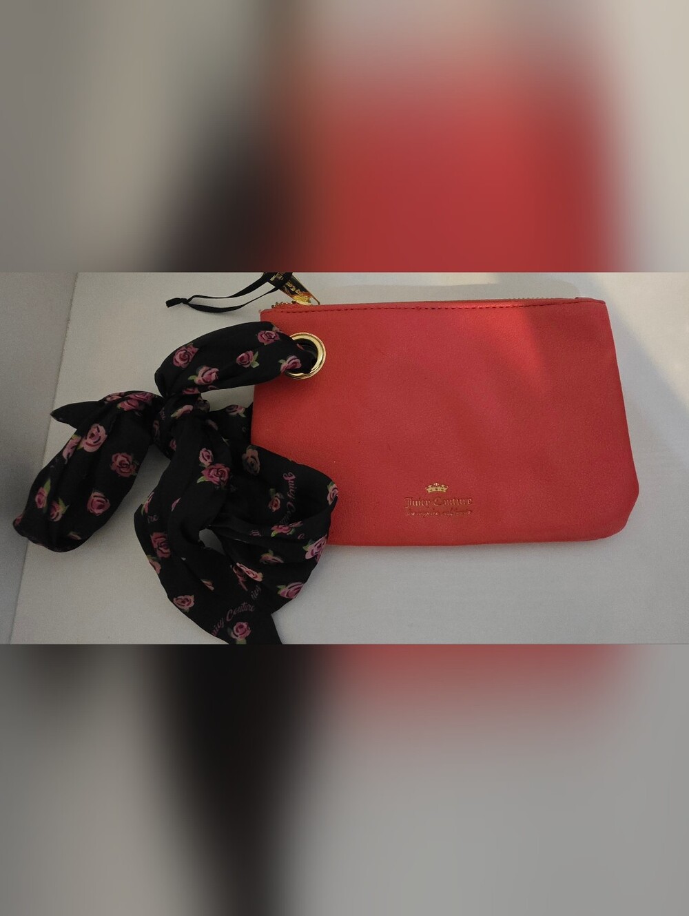 Juicy Couture Coral Crossbody Bag with Floral Scarf